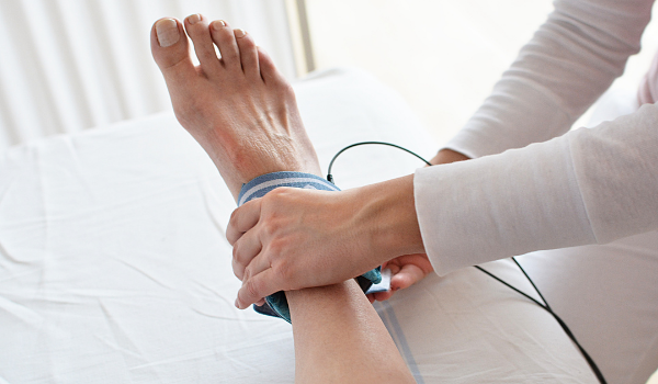 Someone receiving electrotherapy on their ankle, what is the most commonly sprained ligament in the ankle
