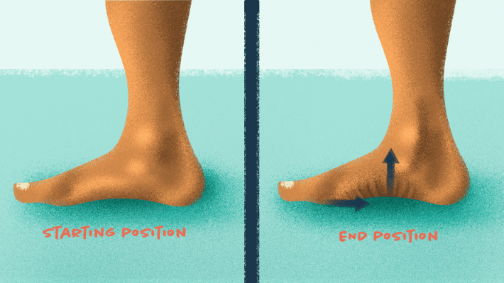Increase the arch by bringing the ball of your foot closer to your heel